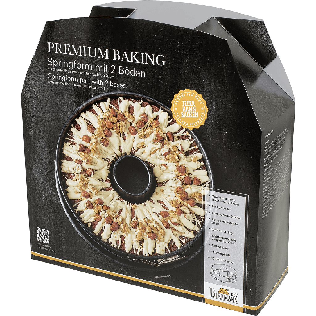 Springform 28 cm, mit 2 Böden, Premium Baking
