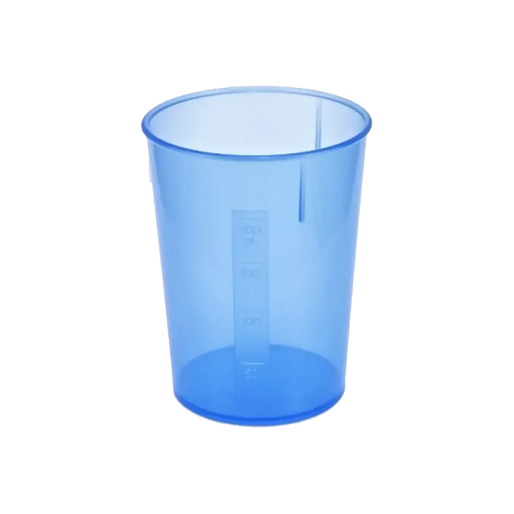Schnabelbecher-Unterteil 250 ml, mit Skalierung, blau-translzent