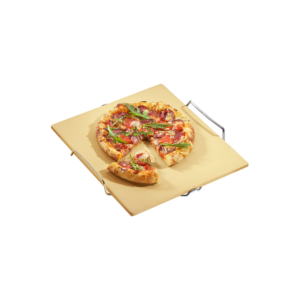 Pizza-Stein quadratisch 38 x 35,5 cm, mit Gestell