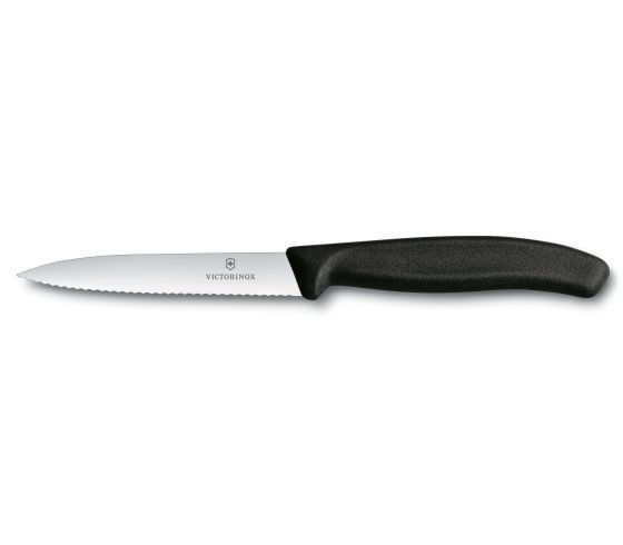 Gemüsemesser 8 cm, mit Wellenschliff, Mittelspitz, Swiss Classic