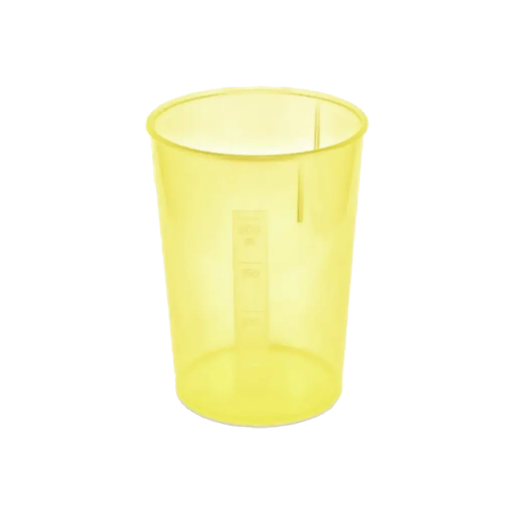 Schnabelbecher-Unterteil 250 ml, mit Skalierung gelb-transluzent