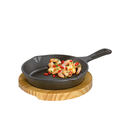 Servierpfanne 18 cm, mit Holzbrett