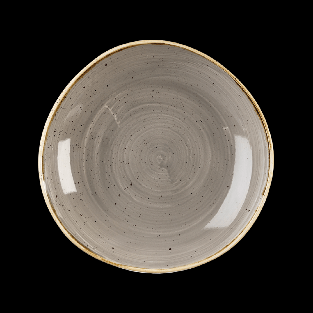 Schale/Teller tief organisch 25 cm, Stonecast Dekor