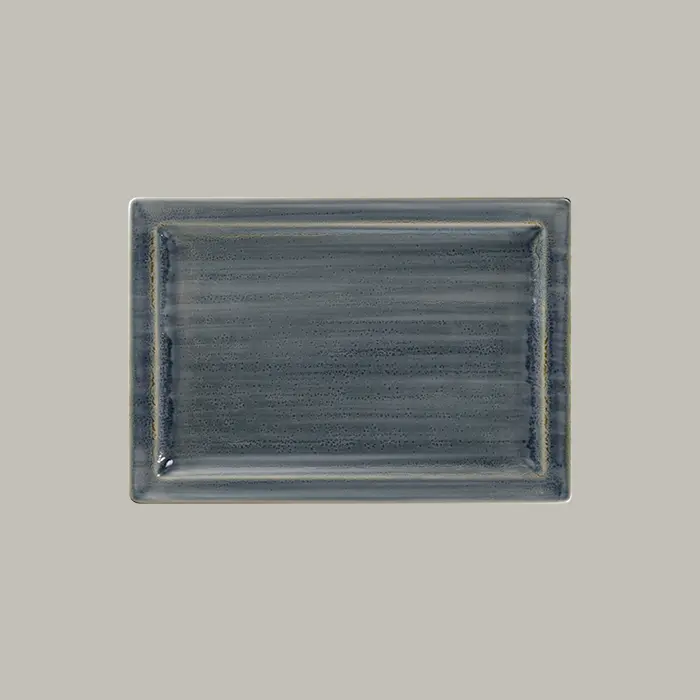 Teller flach rechteckig 34 x 23 cm, Spot Dekor - Rakstone