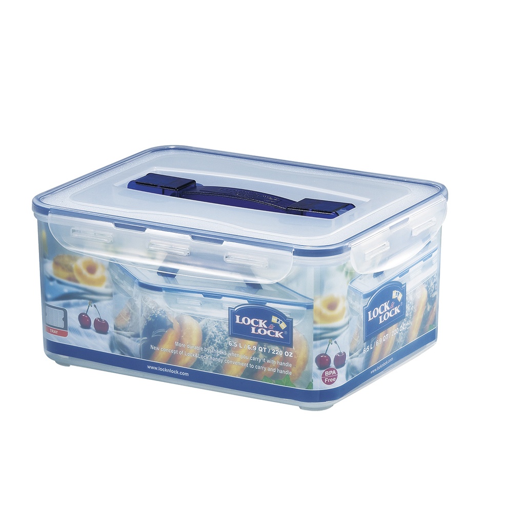 Frischhaltebox rechteckig 6,50 l, mit Ablaufgitter und Tragegriff, LocknLock PP Classic