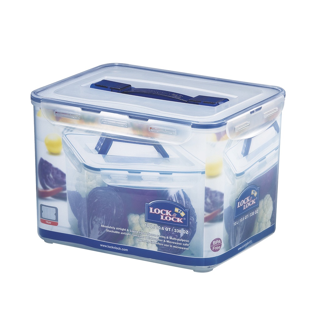 Frischhaltebox rechteckig 10,00 l, mit Ablaufgitter und Tragegriff, LocknLock PP Classic