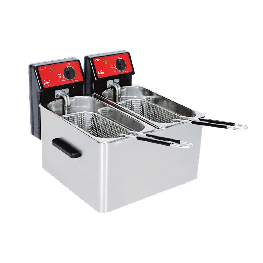 Tischfritteuse, Inhalt: 2 x 3-4 l, ECO professional 4+4
