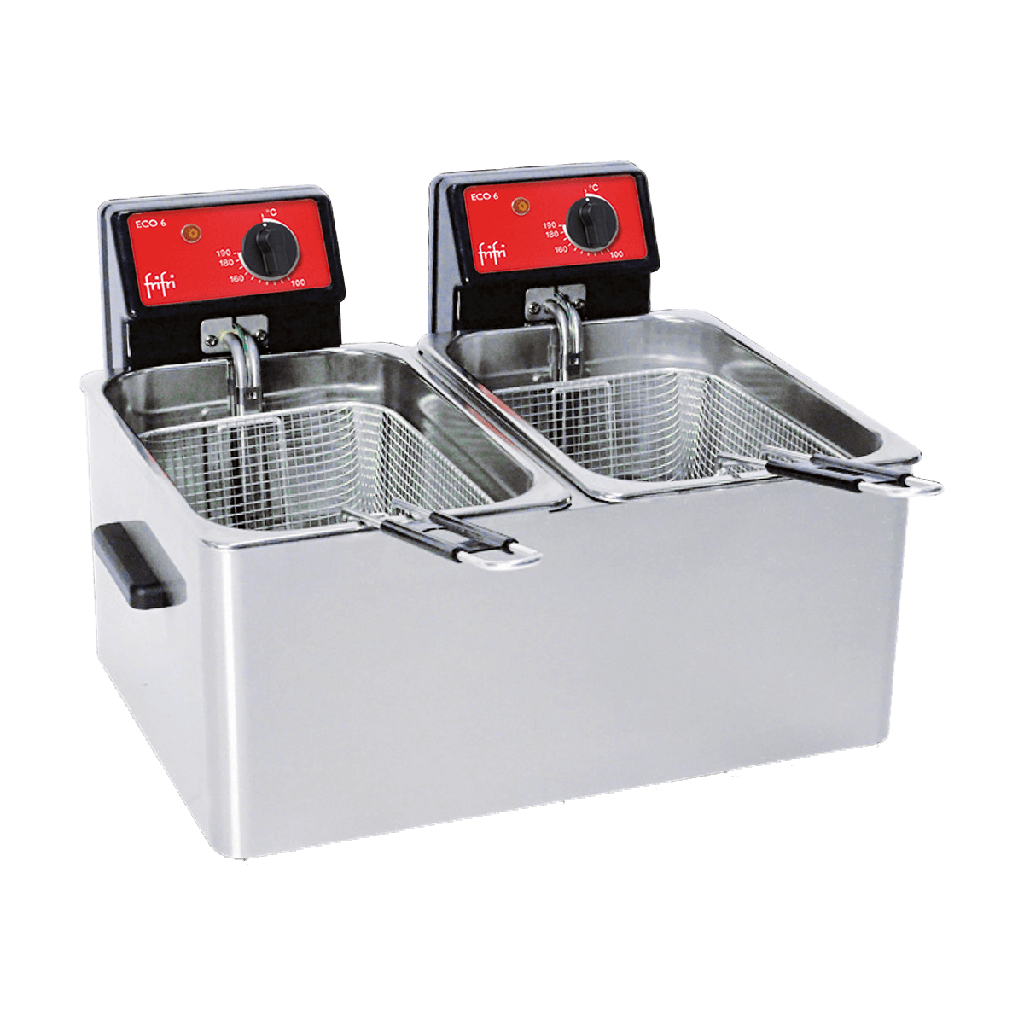 Tischfritteuse, Inhalt: 2 x 5-6 l, ECO professional 6+6